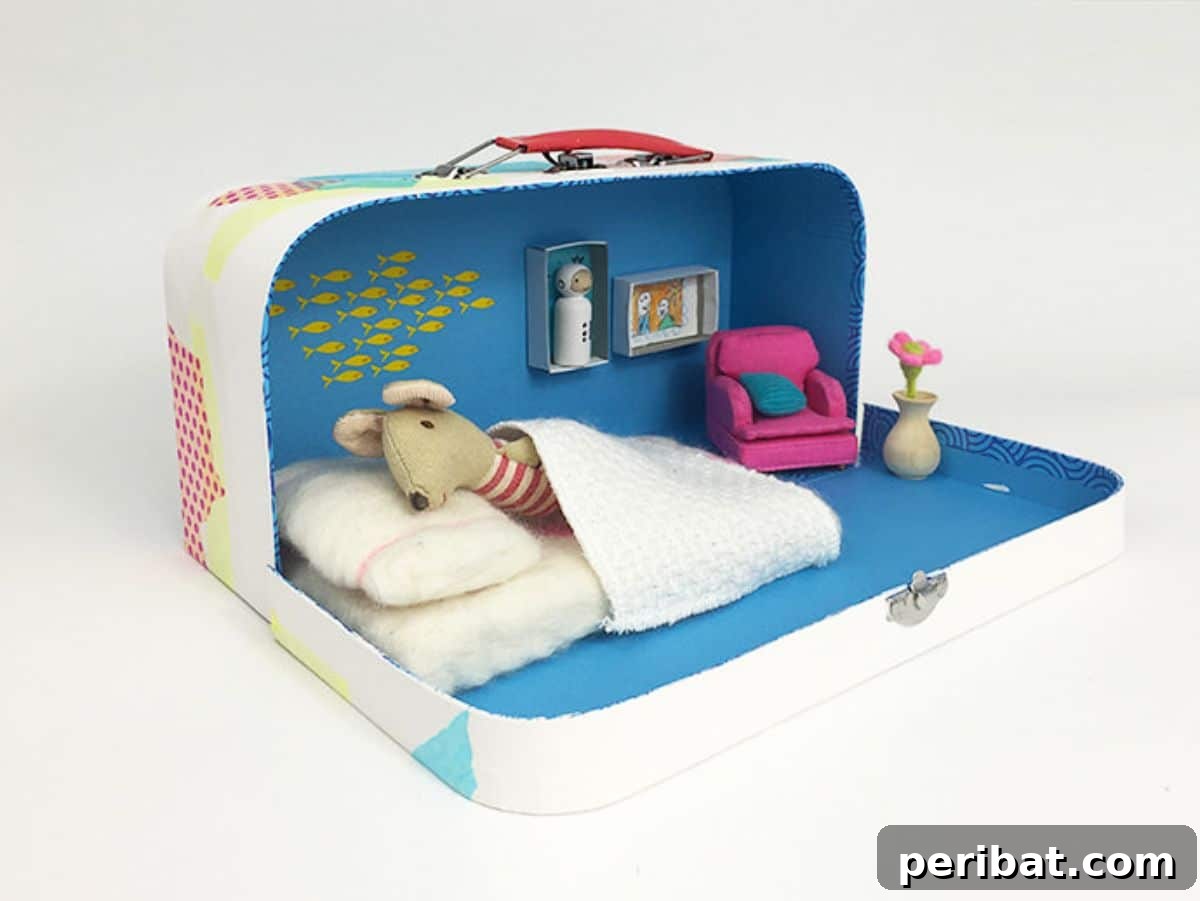 Crafting Dreams: 50 DIY Dollhouse Ideas and Kits 33 DIY Traveling Dollhouse From Lunch Box