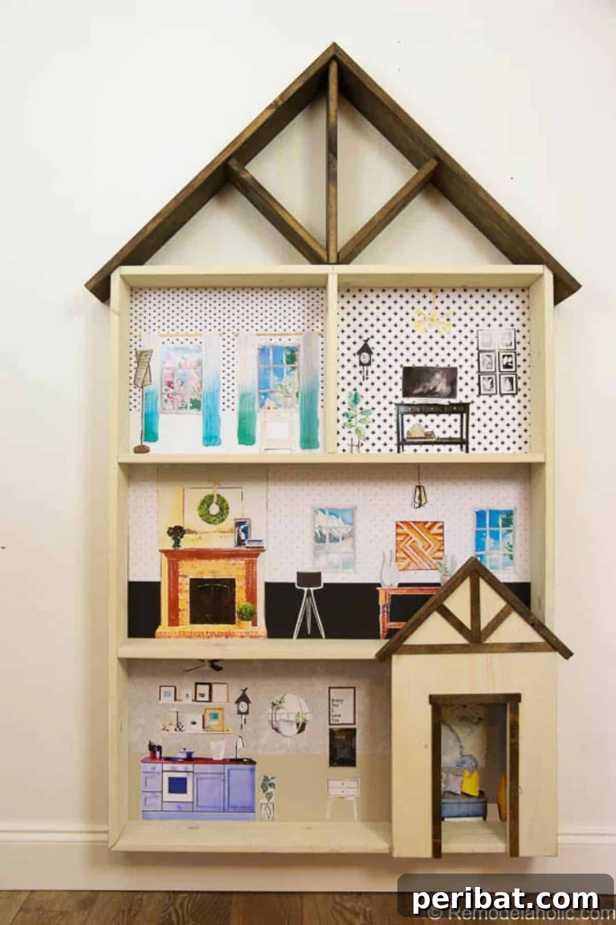 Crafting Dreams: 50 DIY Dollhouse Ideas and Kits 39 Shallow Wall-Mounted Dollhouse Bookcase