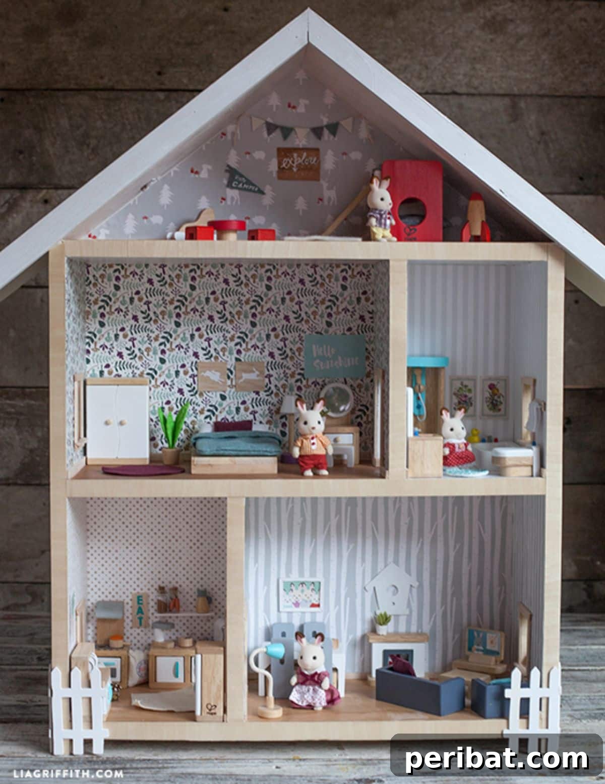 Crafting Dreams: 50 DIY Dollhouse Ideas and Kits 45 Family of Bunnies Mini House