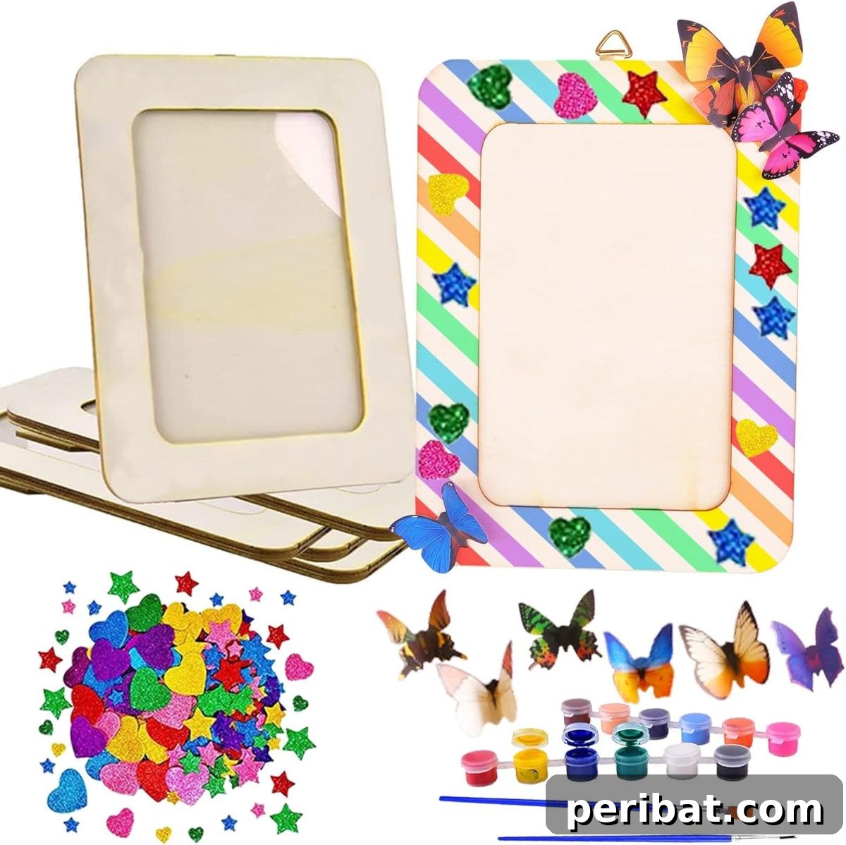 45 Inspiring DIY Photo Frame Projects 14 DIY Blank Wooden Photo Frame Painting Craft Kit