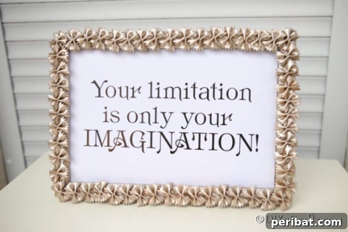 45 Inspiring DIY Photo Frame Projects 3 Simple Gold Painted Macaroni Art Picture Frame