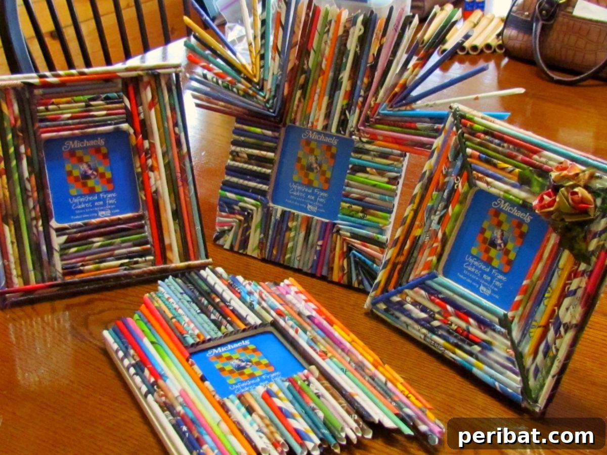 45 Inspiring DIY Photo Frame Projects 21 Paper Reed Frames