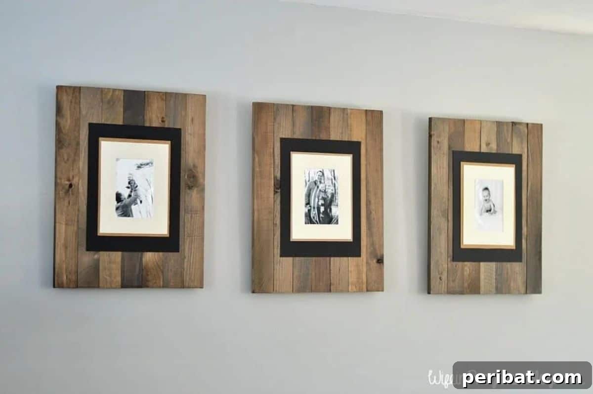45 Inspiring DIY Photo Frame Projects 36 DIY Rustic Faux Pallet Picture Frame