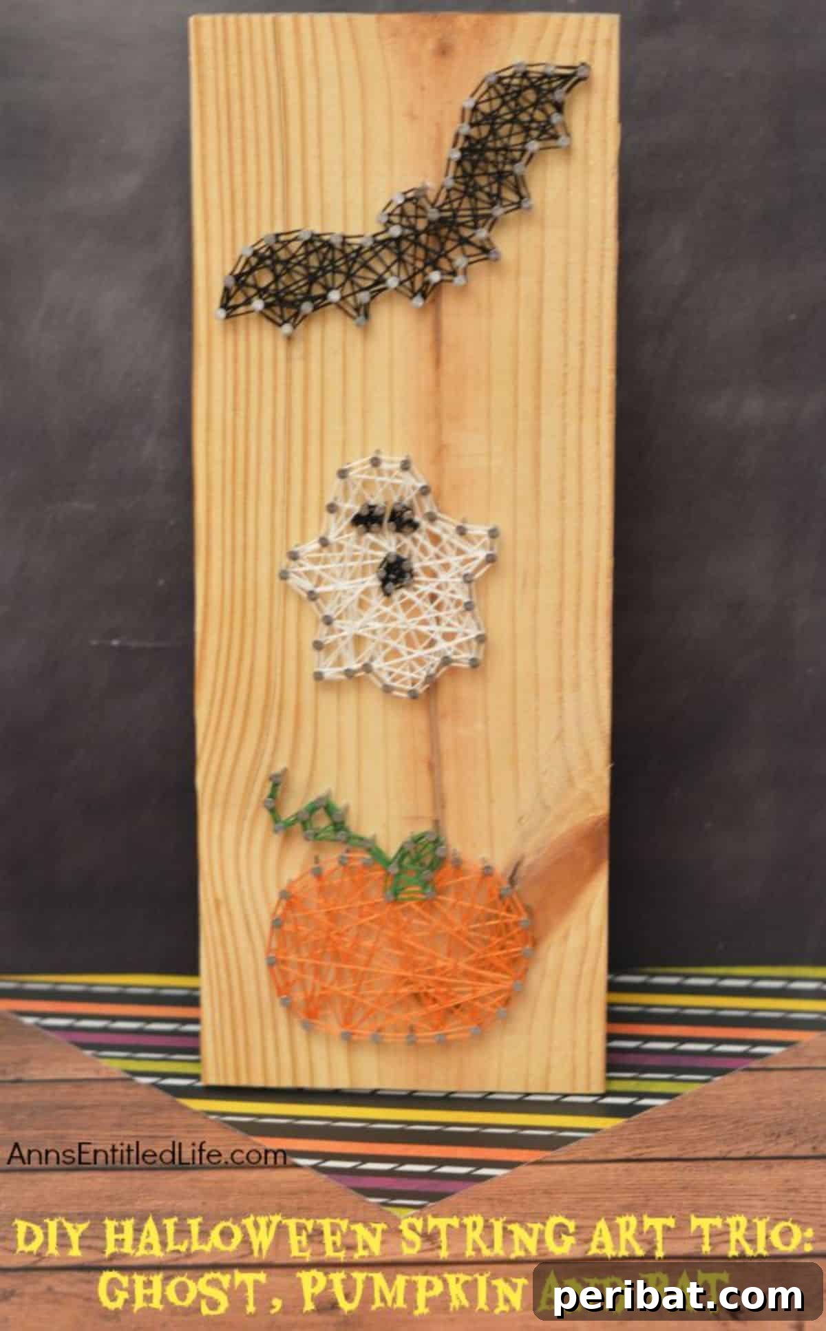 DIY Halloween String Art Trio: Ghost, Pumpkin & Bat