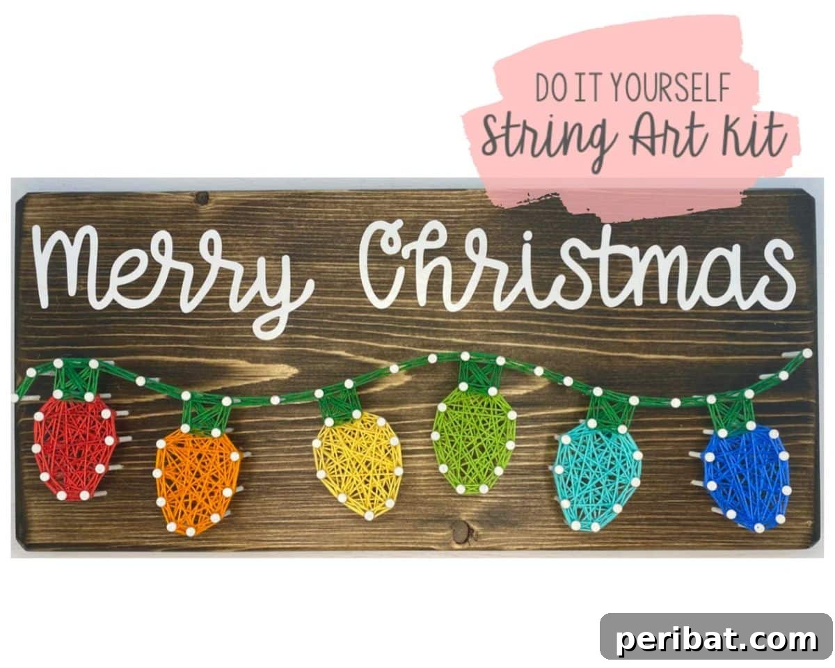 DIY Merry Christmas Rainbow Lights String Art Kit