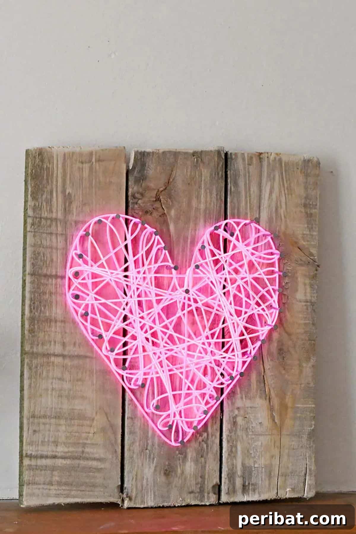 DIY String Art Neon Heart Sign