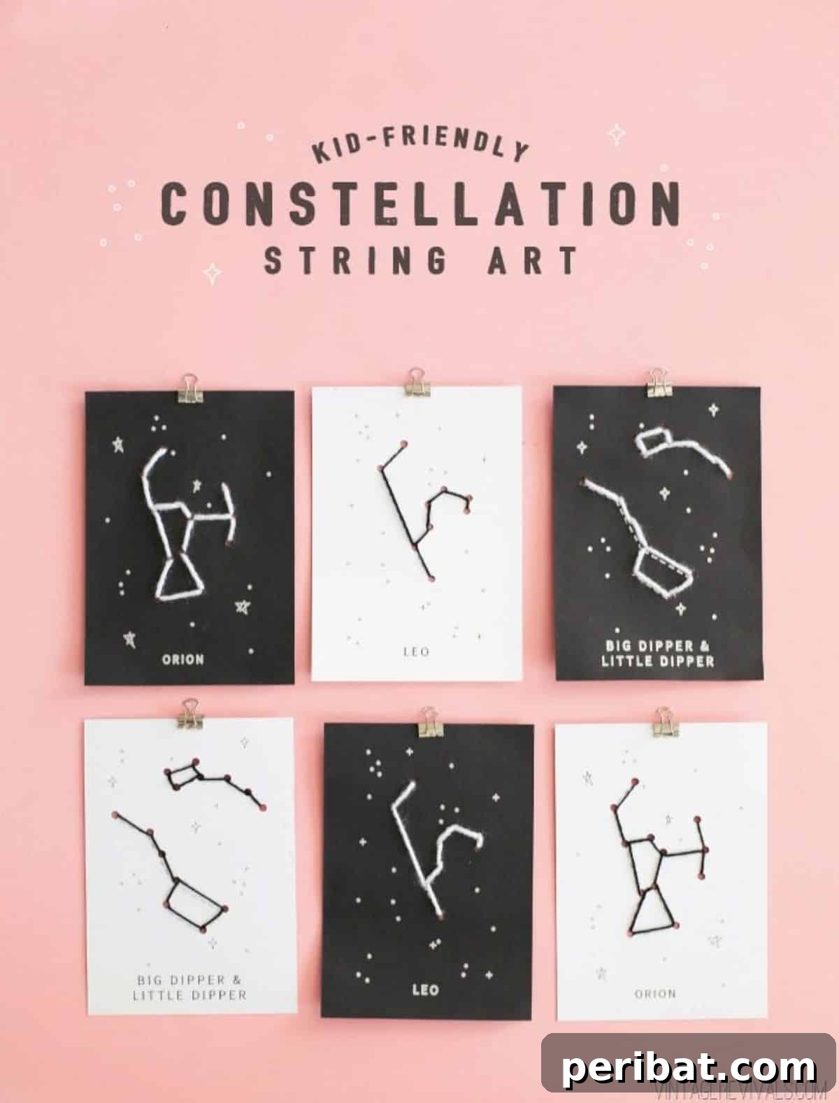 DIY Kid-Friendly Constellation String Art