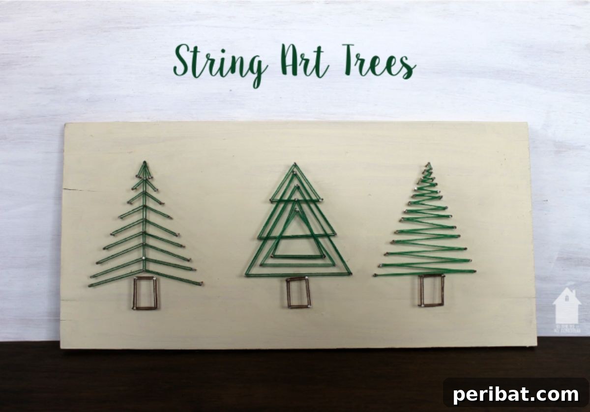 DIY String Art Trees
