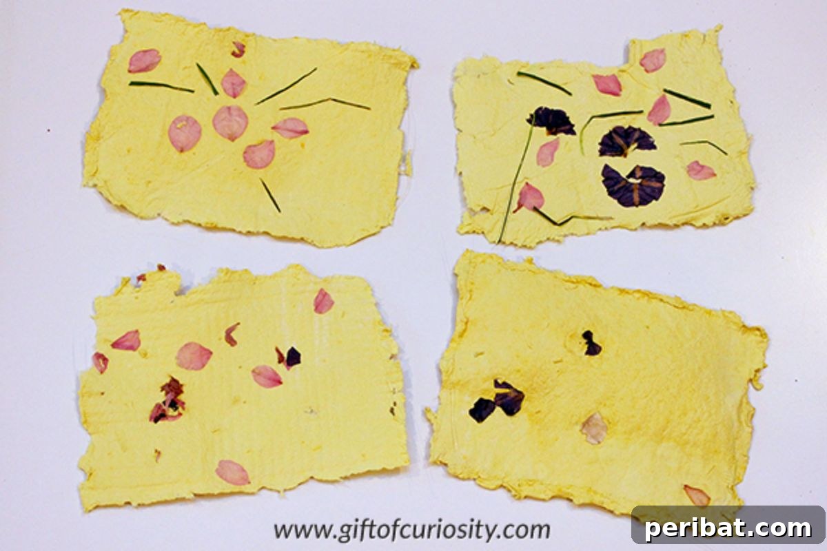 22 Creative DIY Paper Making Kits and Ideas 23 Recycled paper artfully decorated with natural accents like leaves and petals