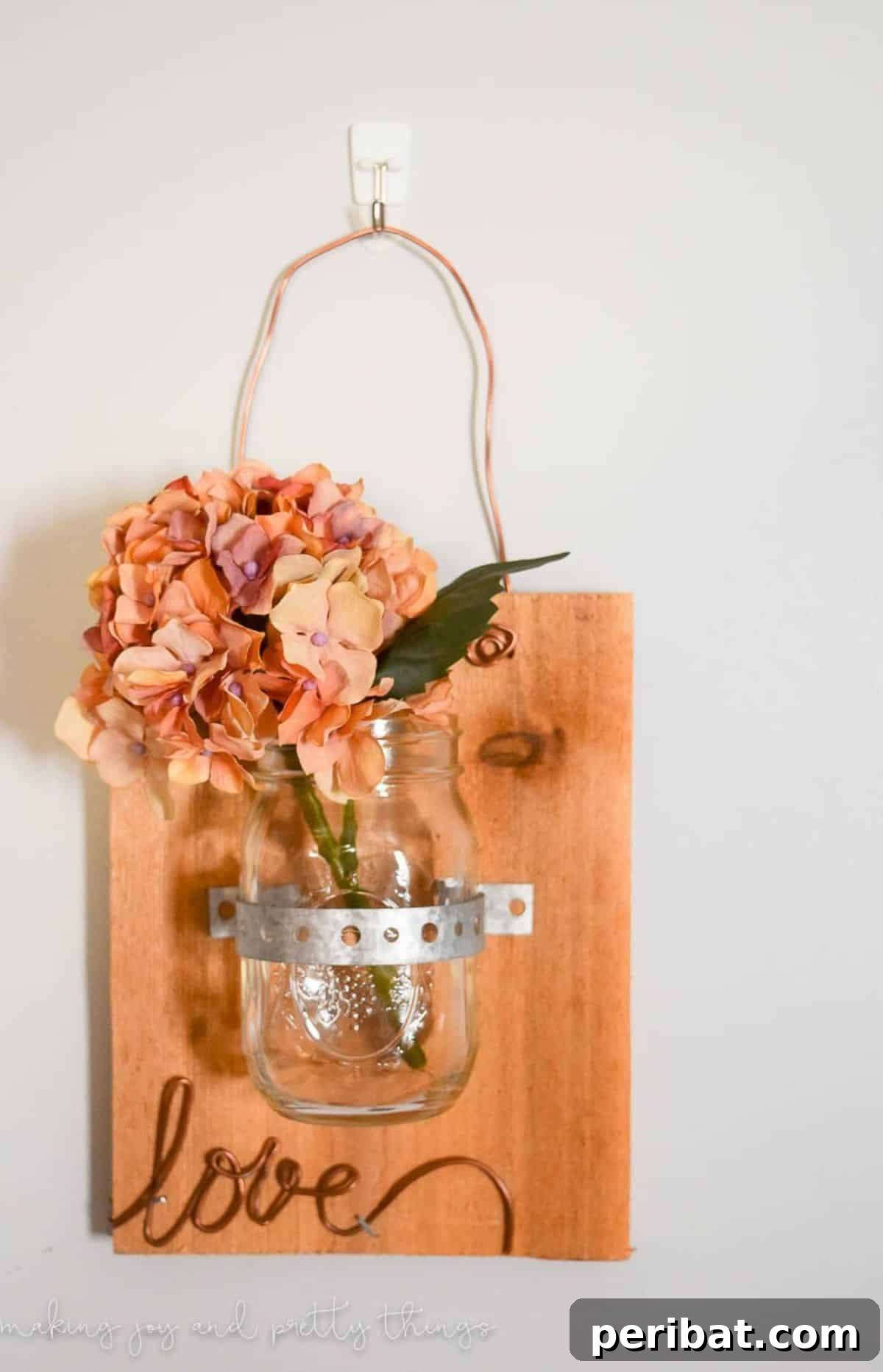 DIY Hanging Mason Jars on Wood