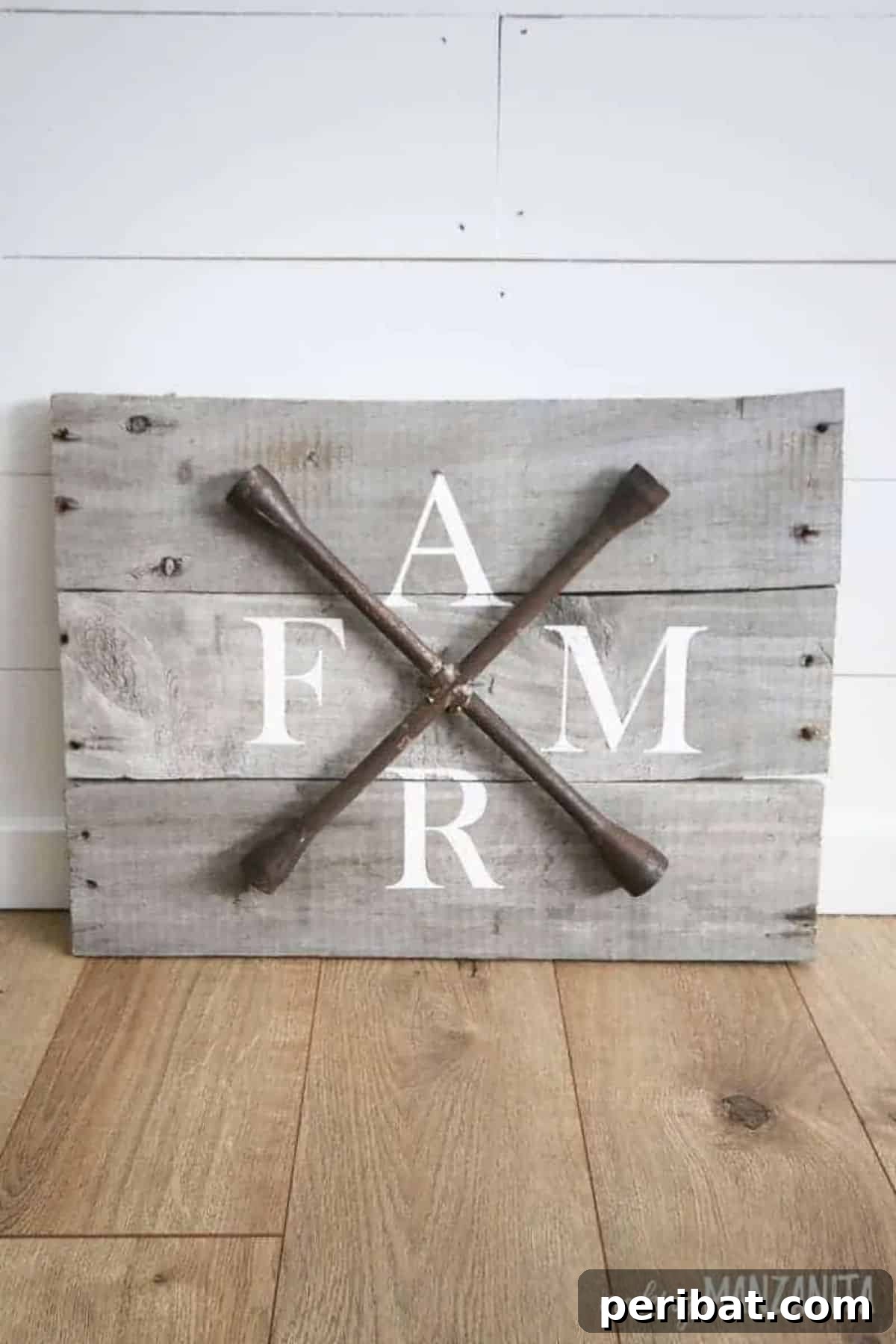 DIY Farmhouse Sign With Pallet Wood & Repurposed Lug Wrench