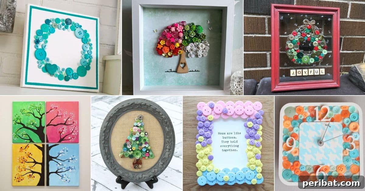 29 Creative Button Art Projects from Upcycled Buttons 2 29 DIY Button Art Ideas facebook image.