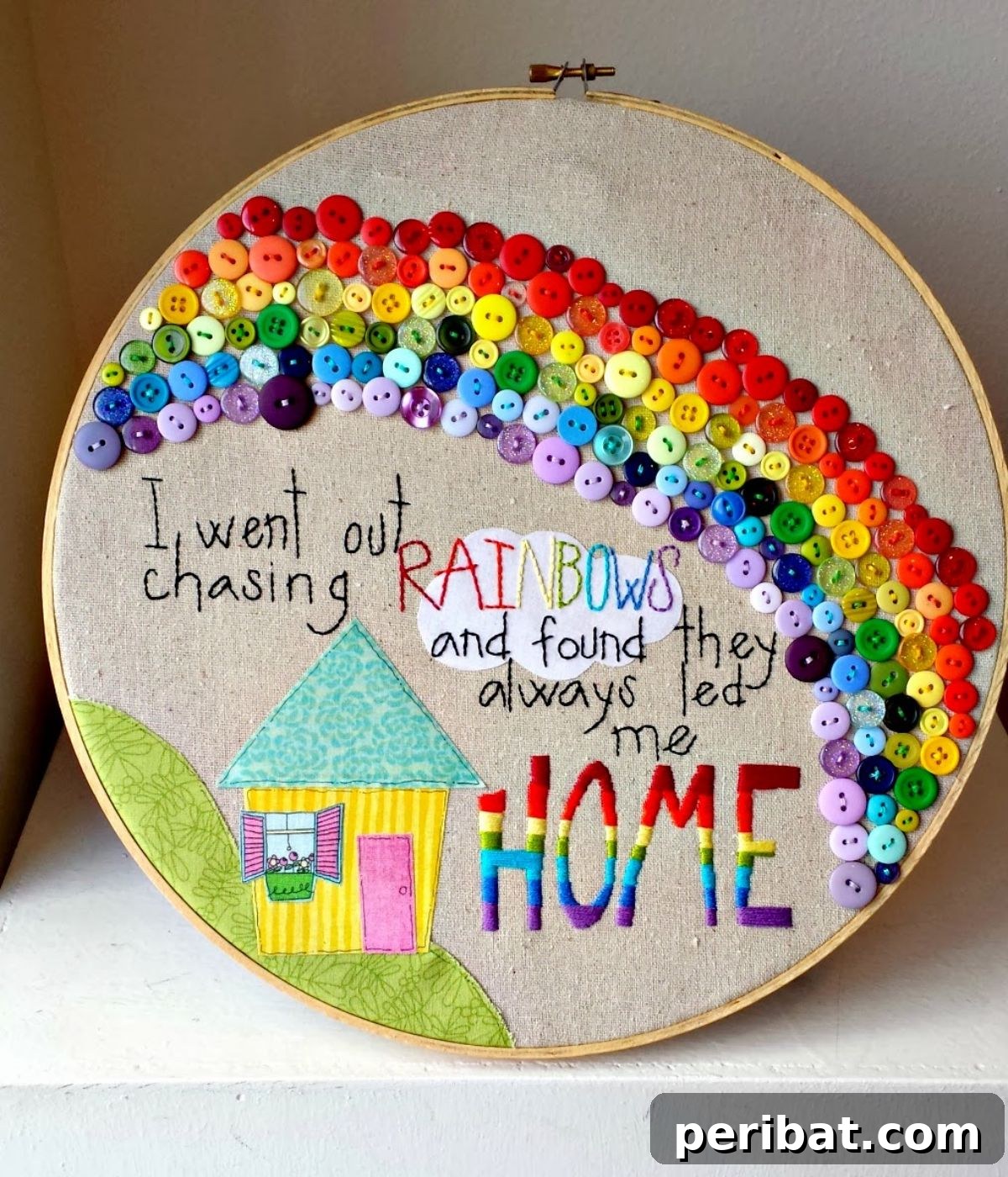 29 Creative Button Art Projects from Upcycled Buttons 13 DIY Chasing Rainbows Button Art