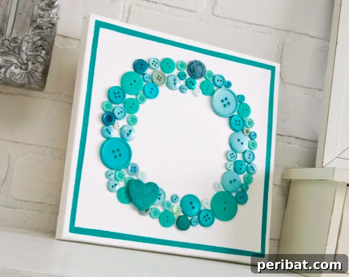 29 Creative Button Art Projects from Upcycled Buttons 20 DIY Button Canvas Art