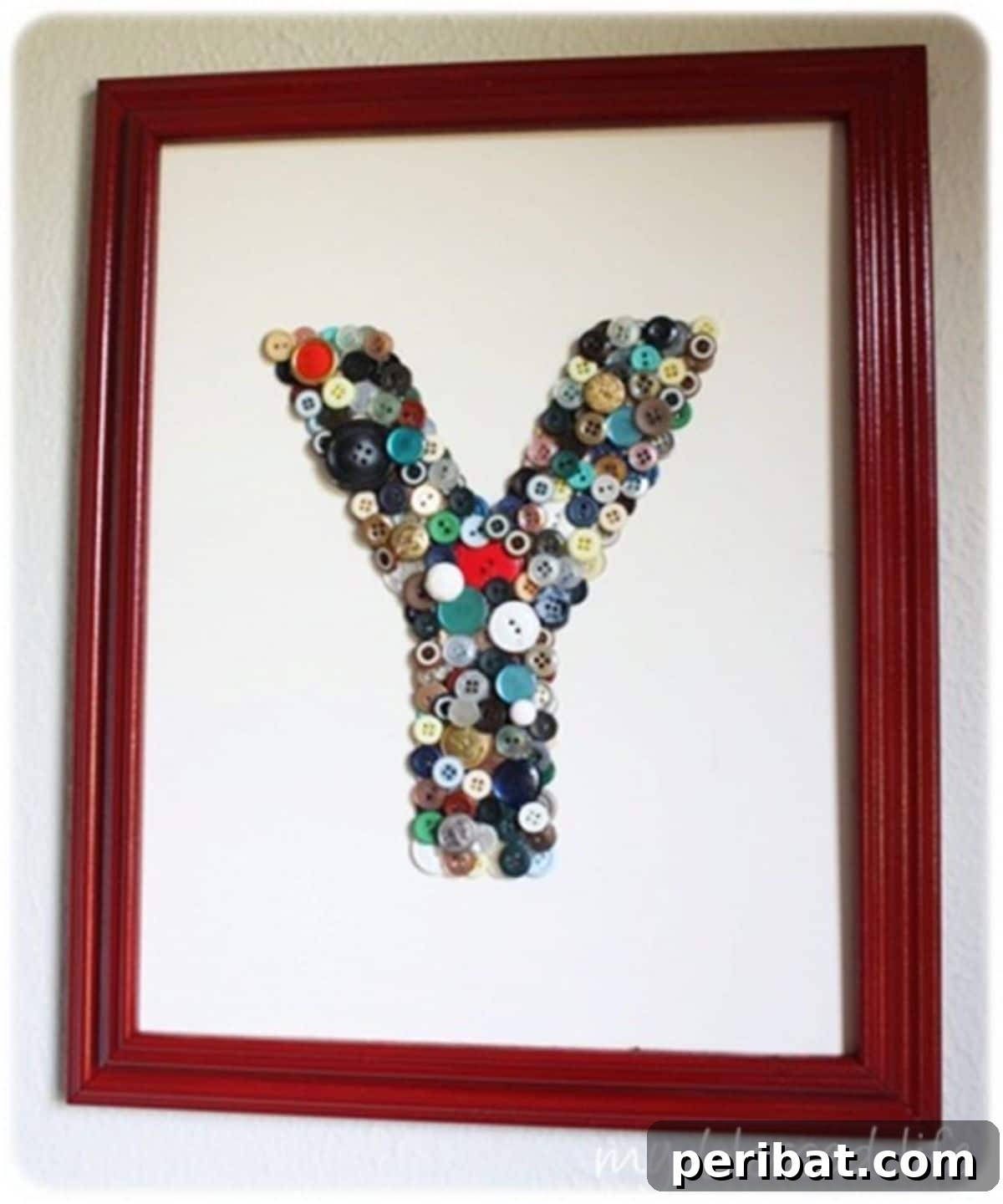 29 Creative Button Art Projects from Upcycled Buttons 21 DIY Button Monogram