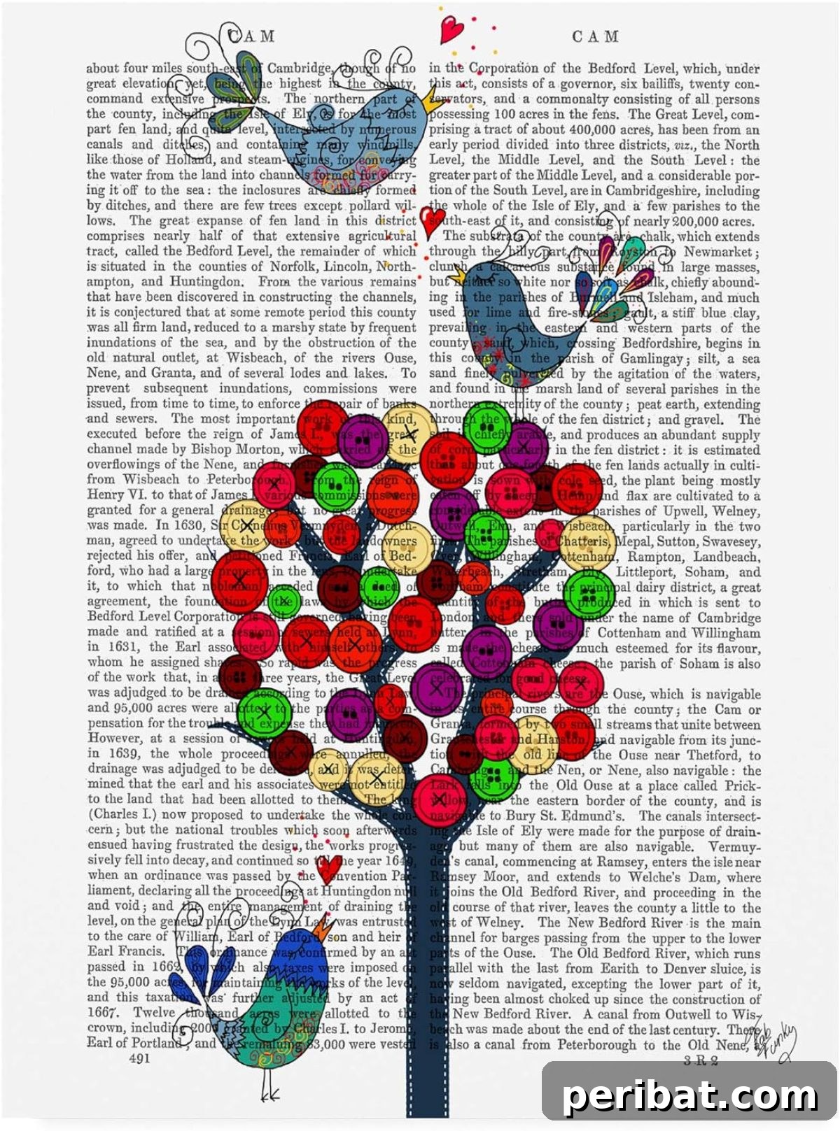 29 Creative Button Art Projects from Upcycled Buttons 22 Button Tree and Birds Wall Decoration