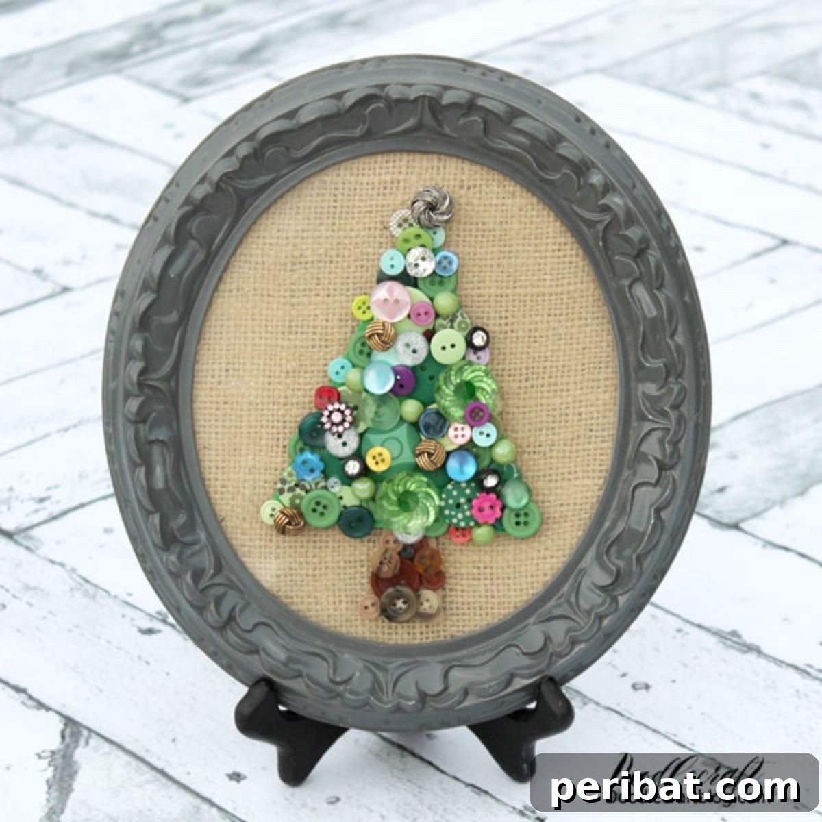 29 Creative Button Art Projects from Upcycled Buttons 23 Vintage Buttons Christmas Tree Decor DIY