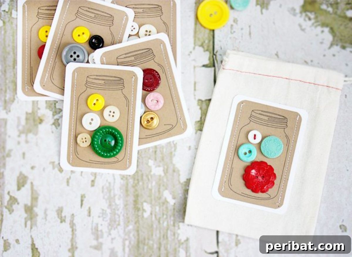 29 Creative Button Art Projects from Upcycled Buttons 24 DIY Jars of Buttons Handmade Gift Tags