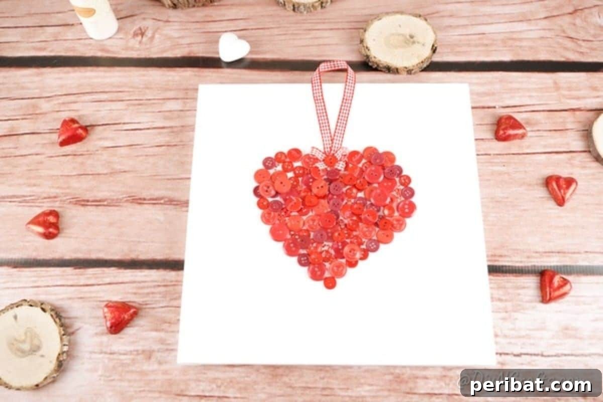 29 Creative Button Art Projects from Upcycled Buttons 4 Adorable Button Heart Canvas Wall Art