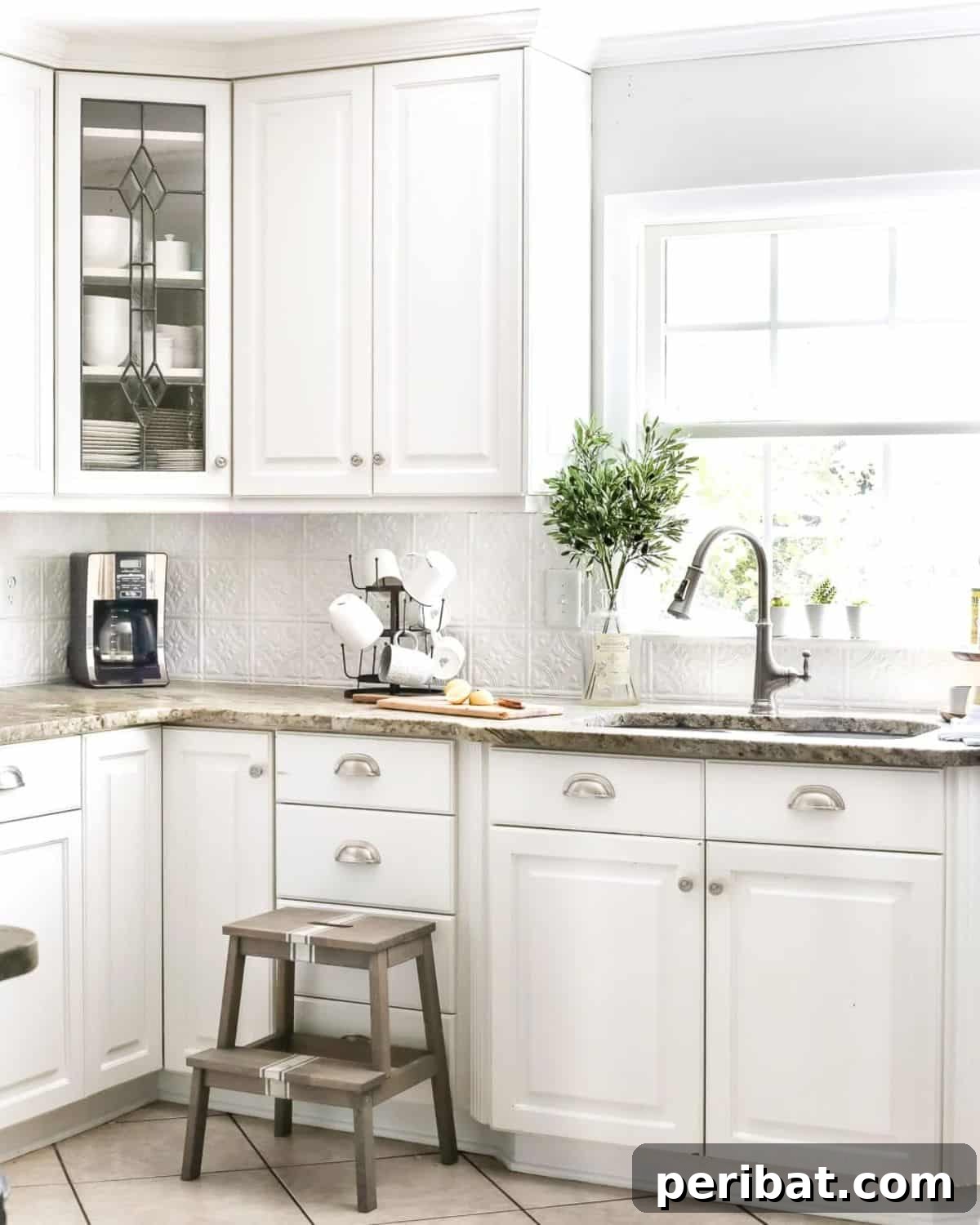 Instant Style: 32 DIY Peel and Stick Backsplash Makeovers 27 DIY Pressed Tin Kitchen Backsplash for Vintage Charm