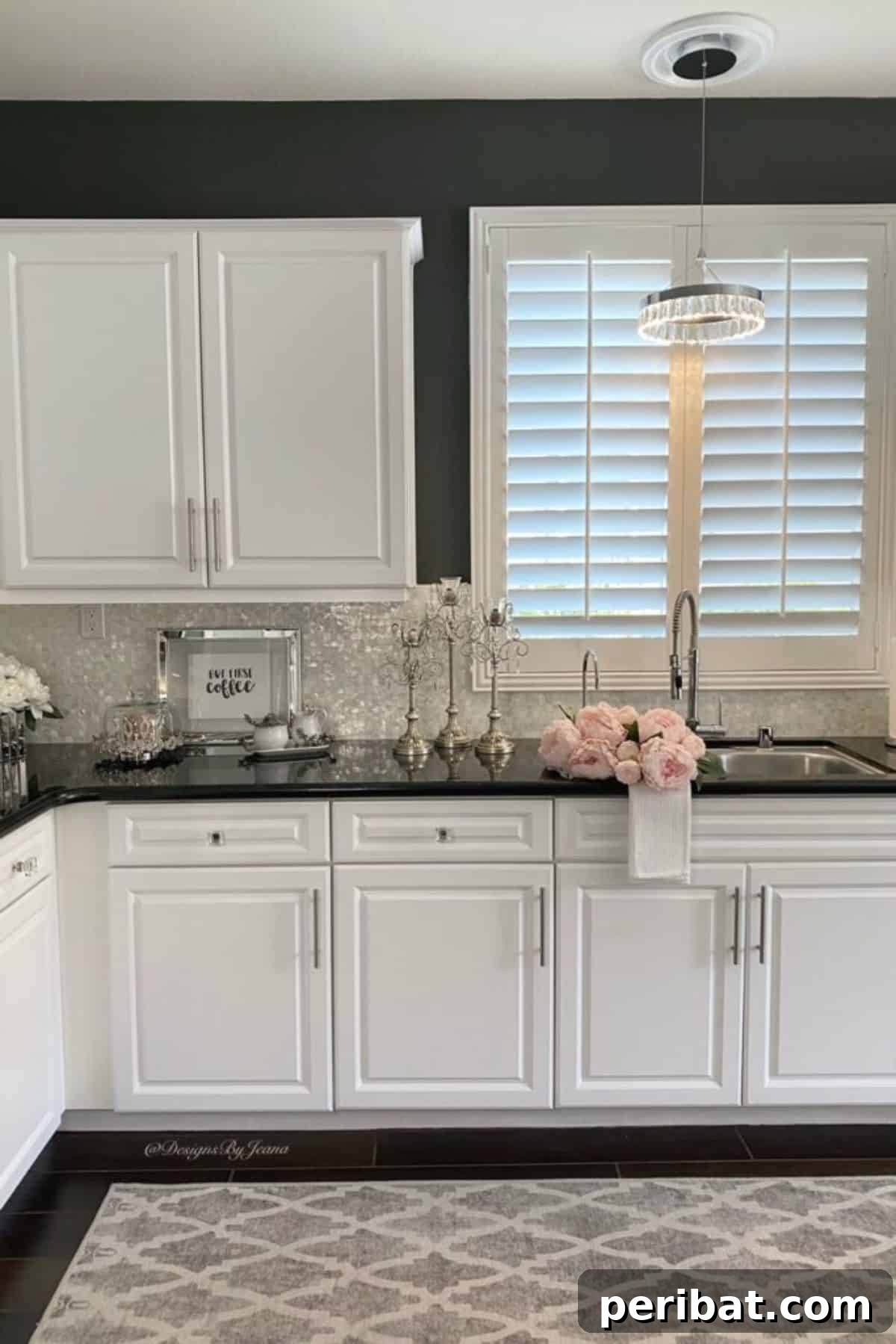 Instant Style: 32 DIY Peel and Stick Backsplash Makeovers 31 DIY Peel & Stick Mother-Of-Pearl Shell Squares Backsplash for Iridescent Beauty