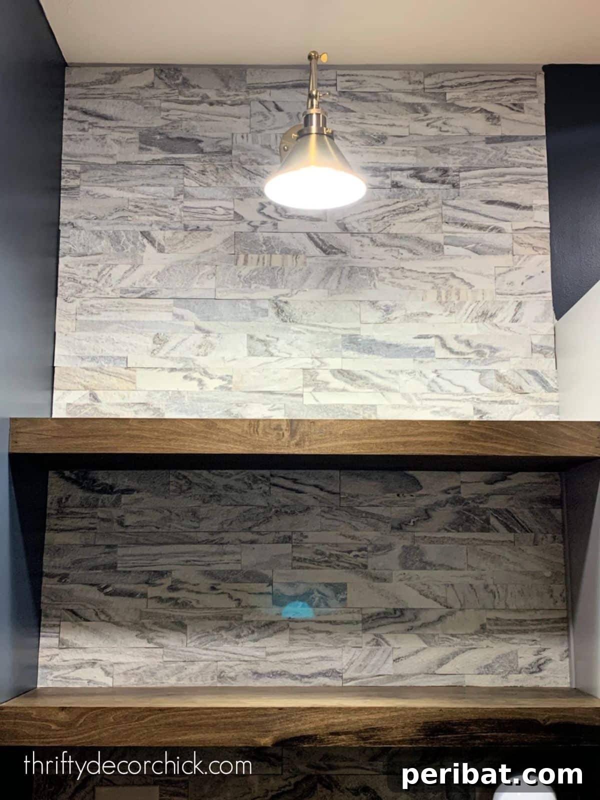 Instant Style: 32 DIY Peel and Stick Backsplash Makeovers 34 DIY Peel & Stick Marble/Stone-Like Tile Backsplash for Luxurious Appeal