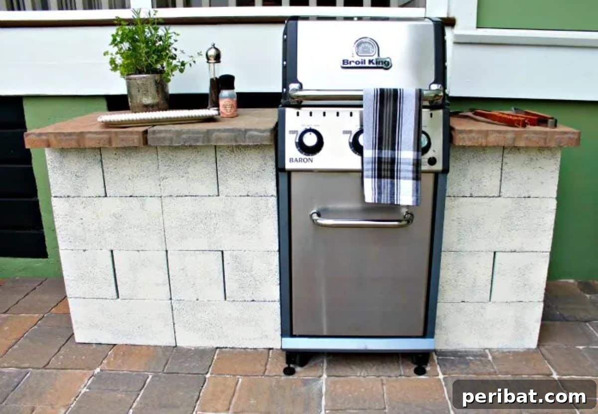 Minimalist Simple DIY Grill Station for essential outdoor cooking needs.