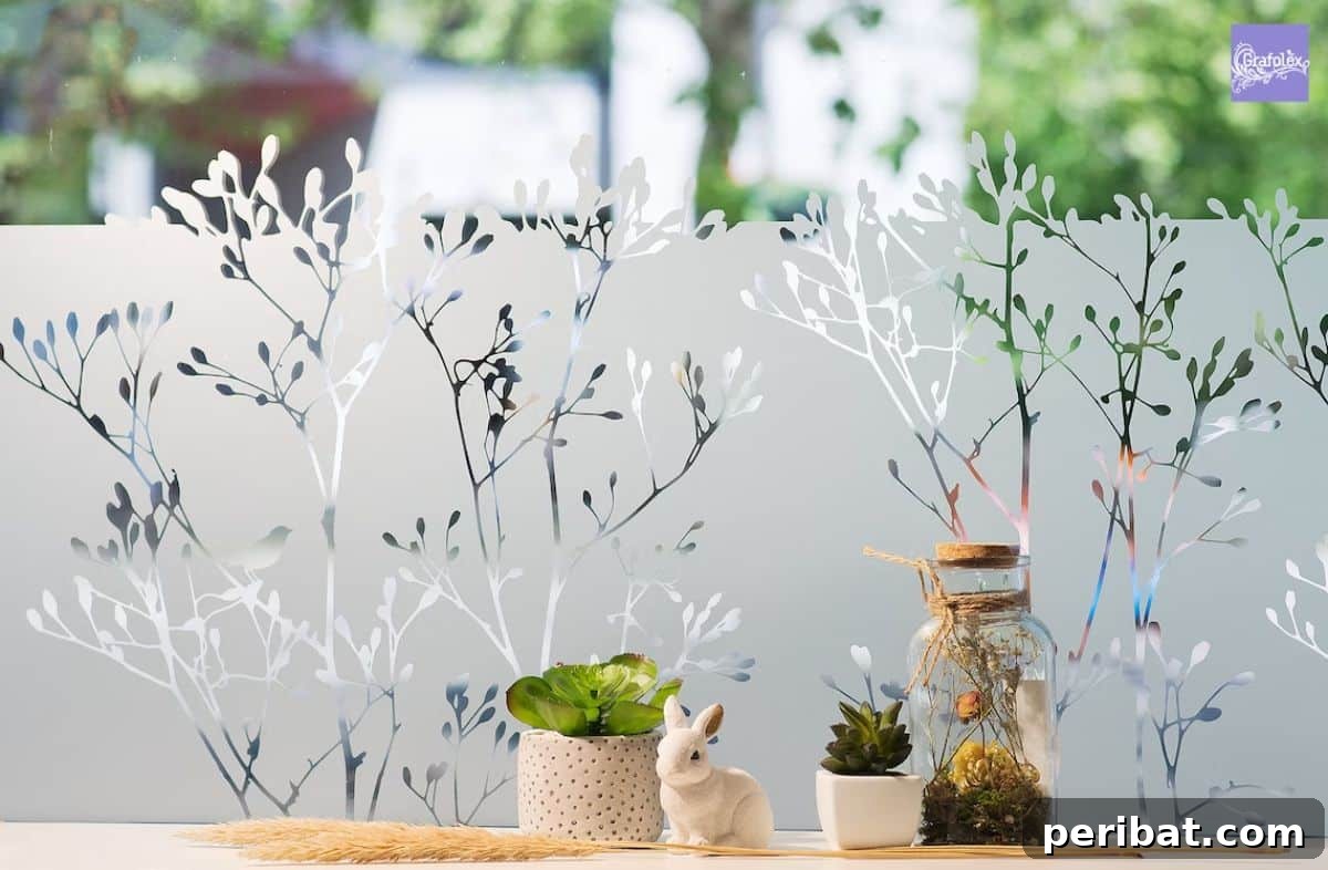37 Creative DIY Window Film Solutions 4 Grass and Branches Window Privacy Film
