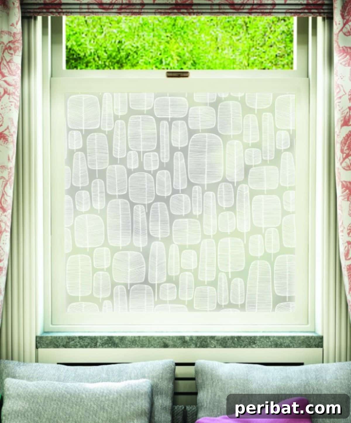 37 Creative DIY Window Film Solutions 32 Little Trees White on Frost Window Film