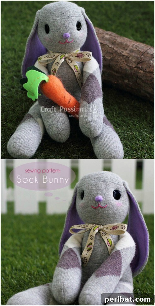 25 Whimsical Sock Toy Crafts Made Simple 14 Lop Eared Bunny Sock