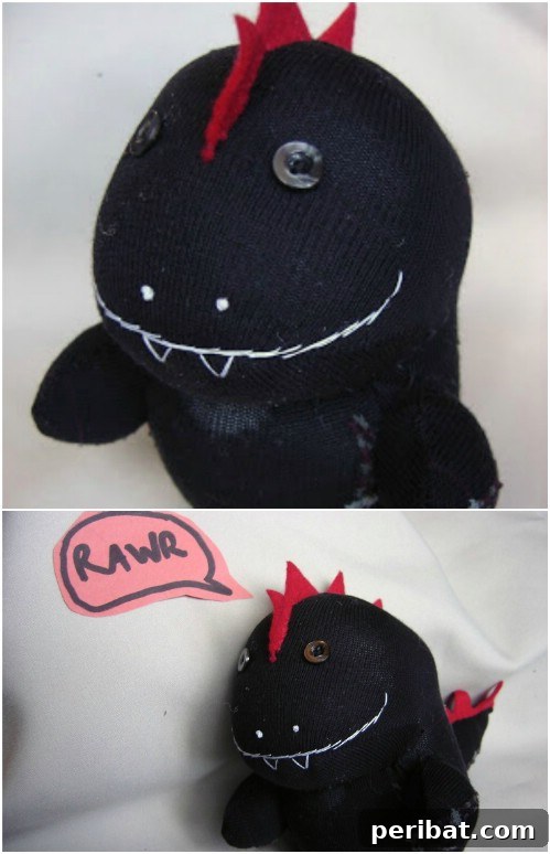 25 Whimsical Sock Toy Crafts Made Simple 19 Sock Dinosaur