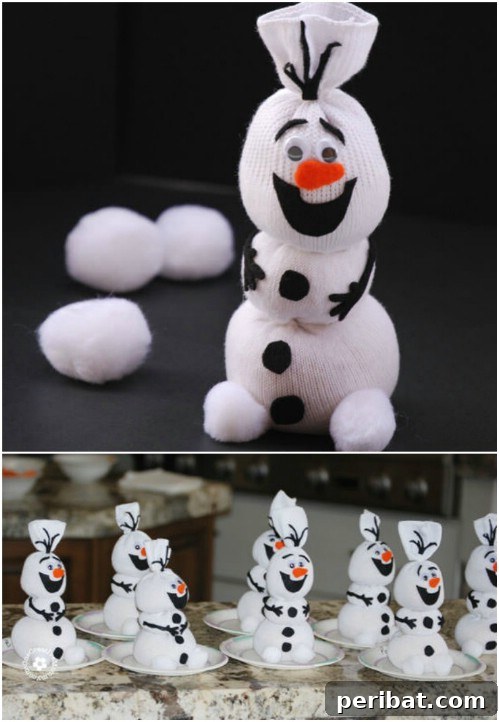 25 Whimsical Sock Toy Crafts Made Simple 4 Olaf Sock Snowman