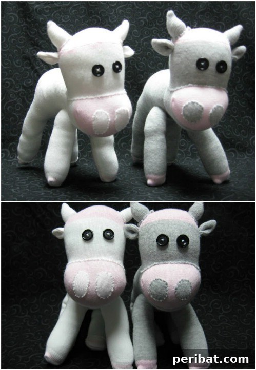 25 Whimsical Sock Toy Crafts Made Simple 9 Sock Cow