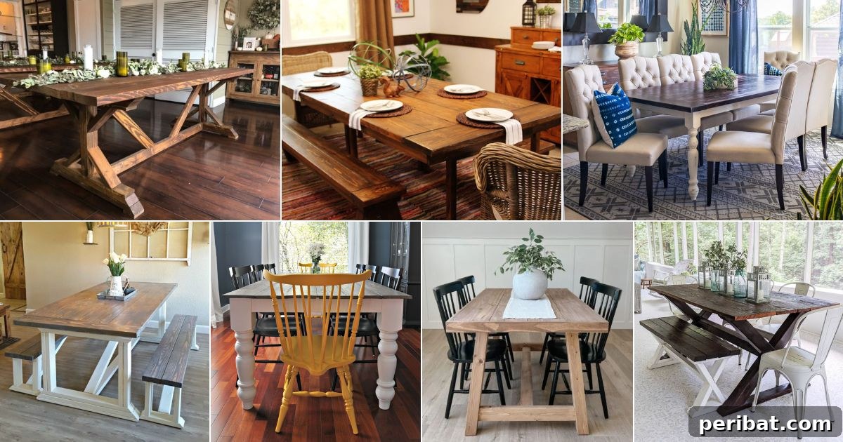 44 Inspiring DIY Farmhouse Dining Table Projects 2 Inspiring DIY Farmhouse Dining Table Ideas