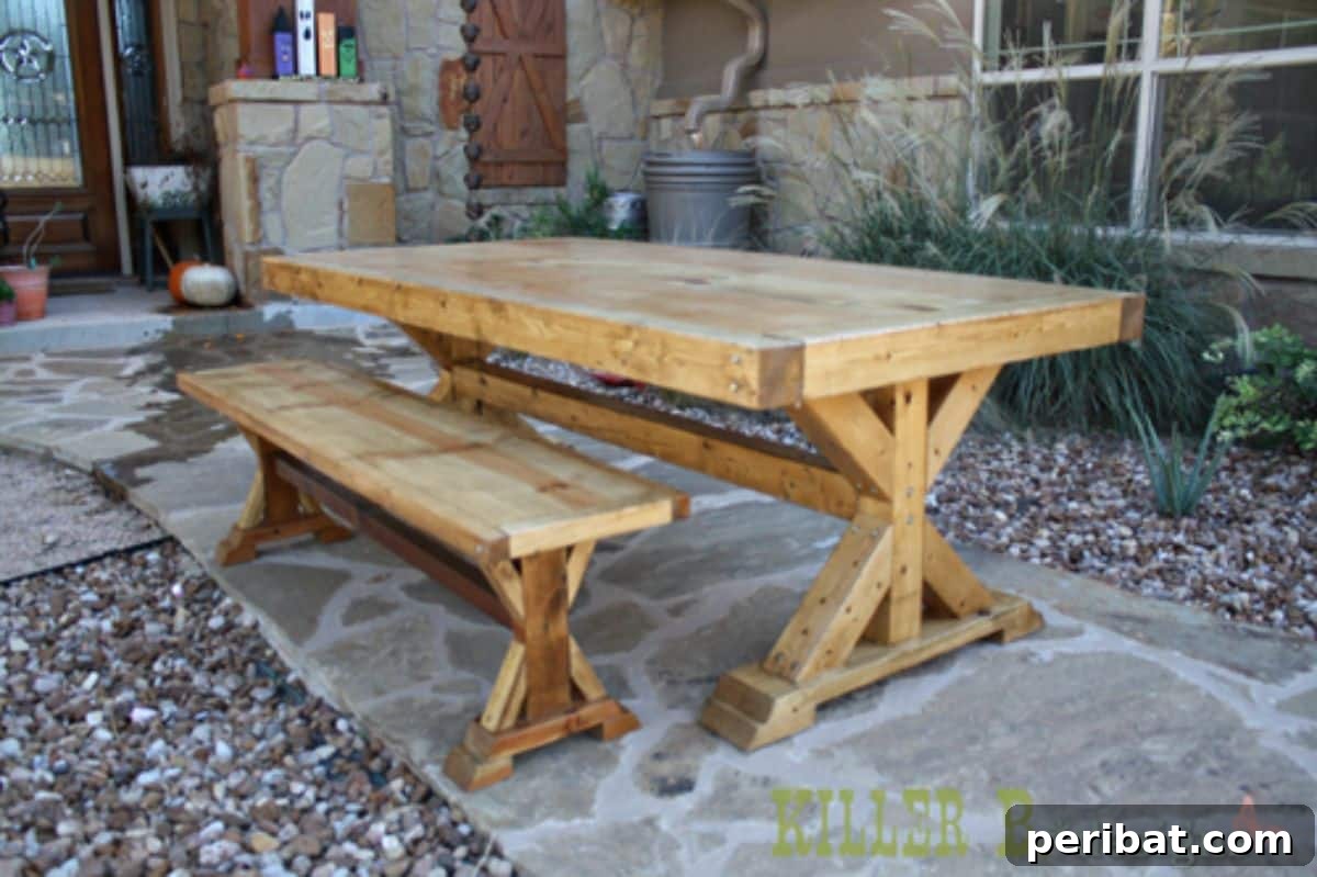 44 Inspiring DIY Farmhouse Dining Table Projects 16 Chunky X DIY Farmhouse Table tutorial