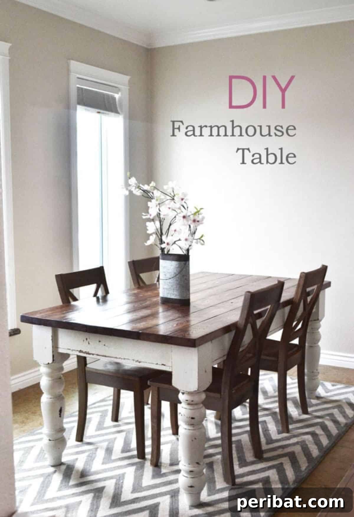 44 Inspiring DIY Farmhouse Dining Table Projects 20 DIY Farmhouse Kitchen Table with distressed finish