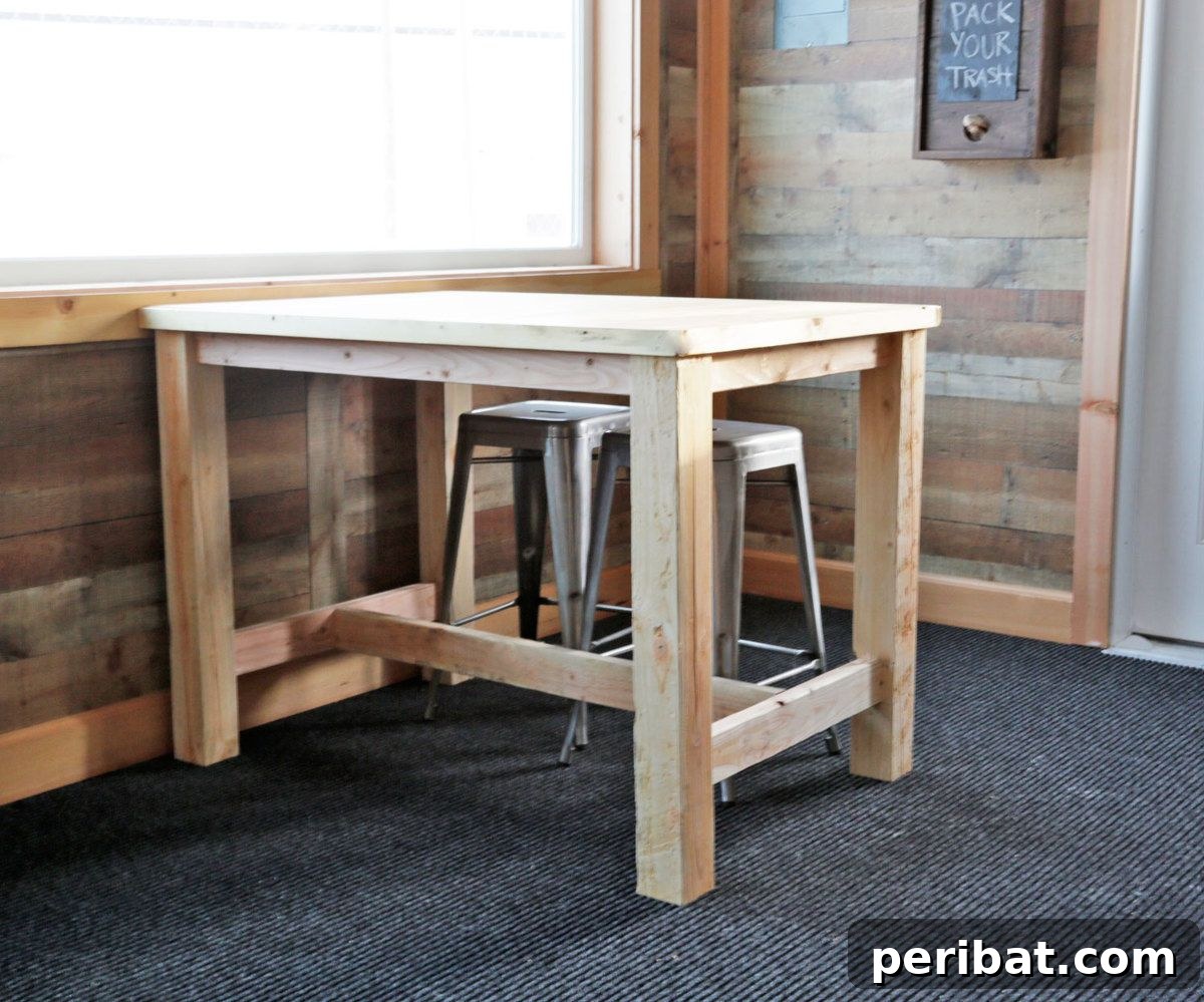 44 Inspiring DIY Farmhouse Dining Table Projects 4 Counter Height Farmhouse Table for Four