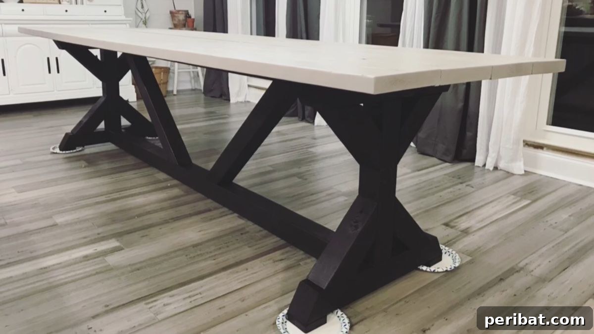 44 Inspiring DIY Farmhouse Dining Table Projects 35 $125 Farmhouse Table- Easy DIY Project