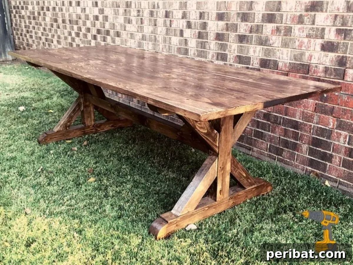44 Inspiring DIY Farmhouse Dining Table Projects 38 DIY Farmhouse Trestle Table plans