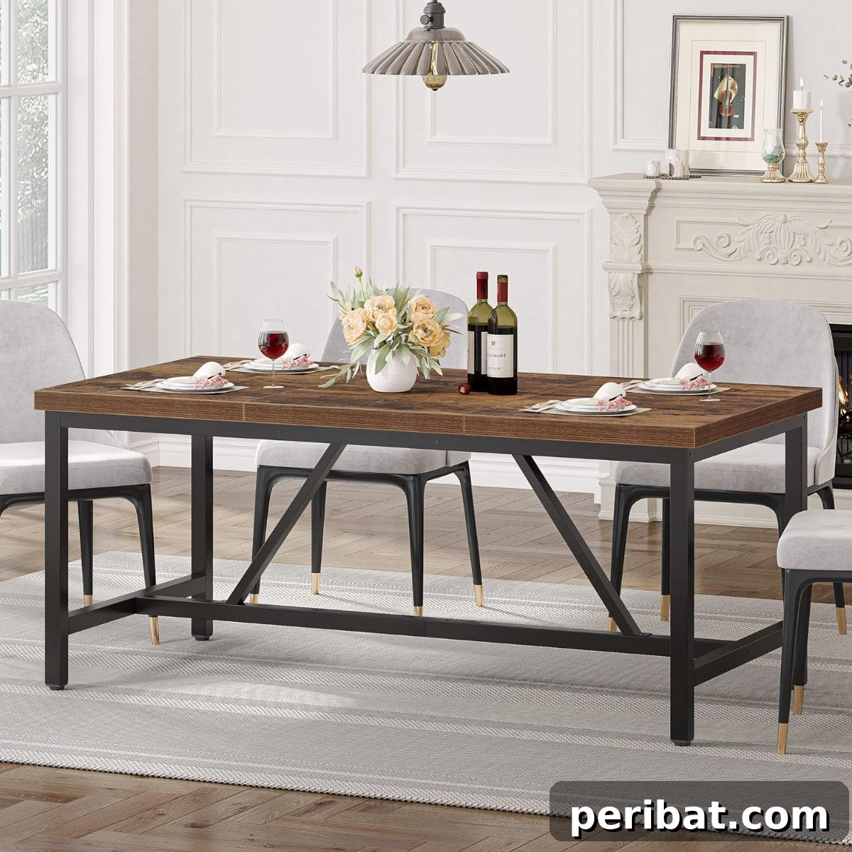 44 Inspiring DIY Farmhouse Dining Table Projects 42 70.8” Large Kitchen Dining Room Table, Multifunctional
