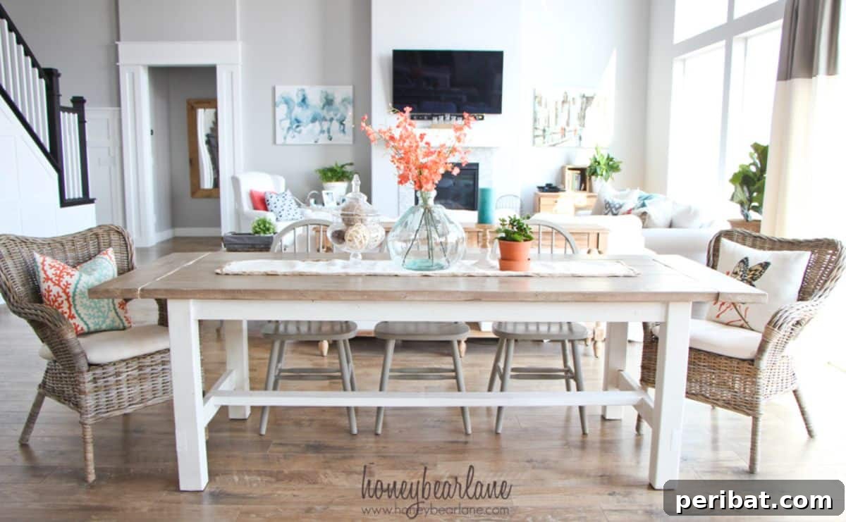 44 Inspiring DIY Farmhouse Dining Table Projects 8 DIY Farmhouse Table and Bench set
