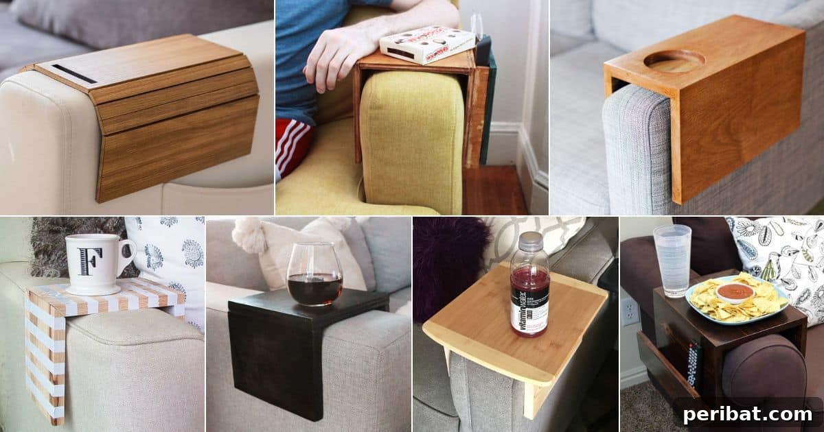 25 Creative DIY Sofa Arm Table Ideas for Enhanced Comfort and Style