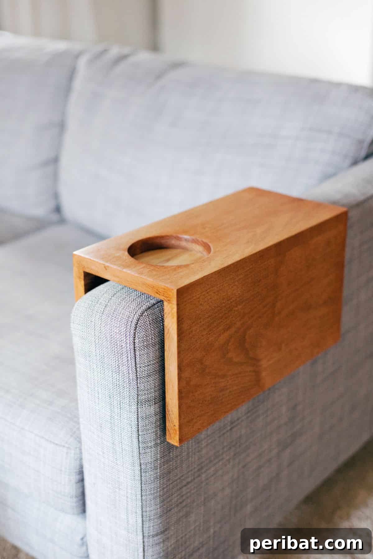Ingenious Wooden Sofa Sleeve with Cup Holder for Spill-Free Reading