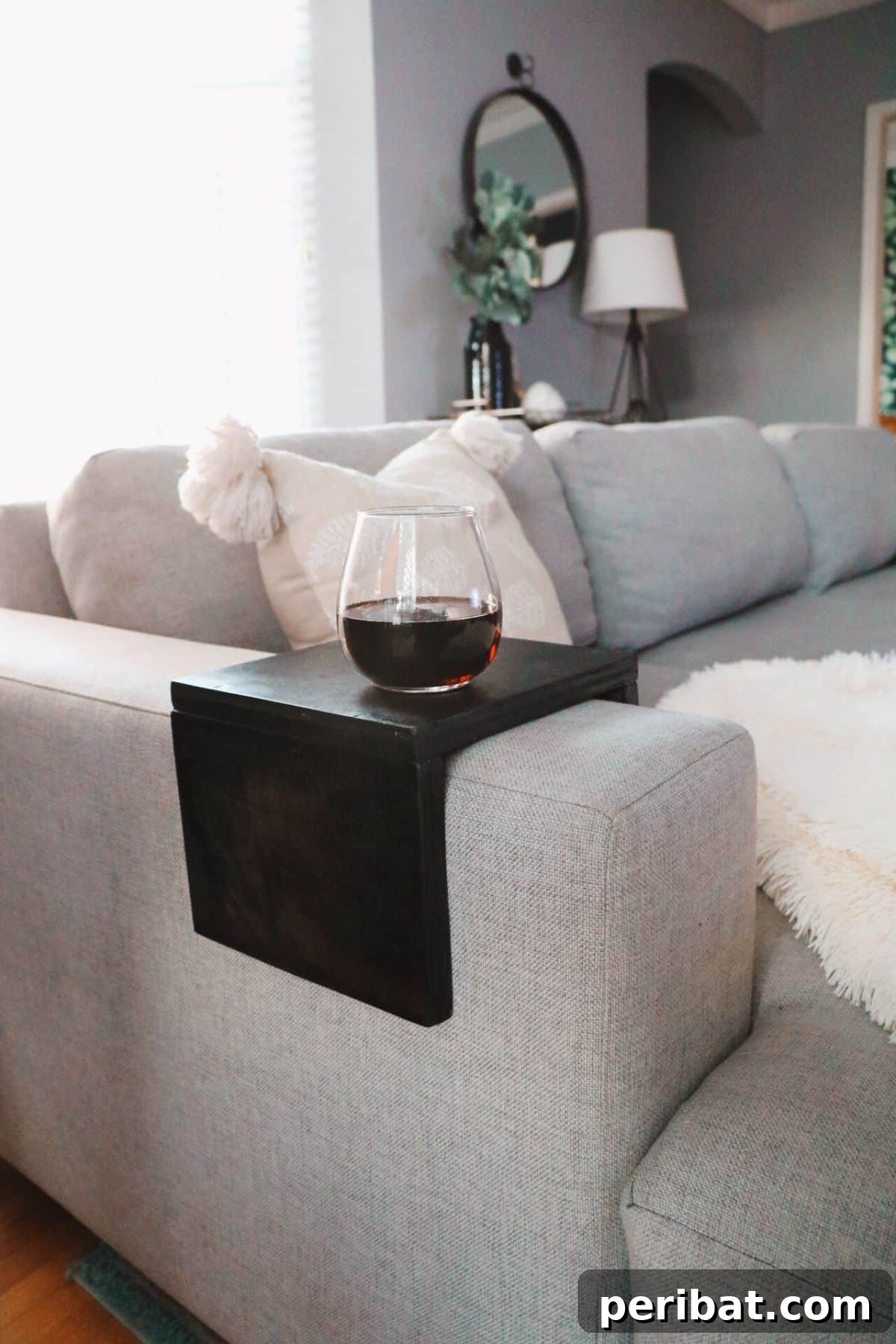 Easy DIY Sofa Table from Wood and Fabric