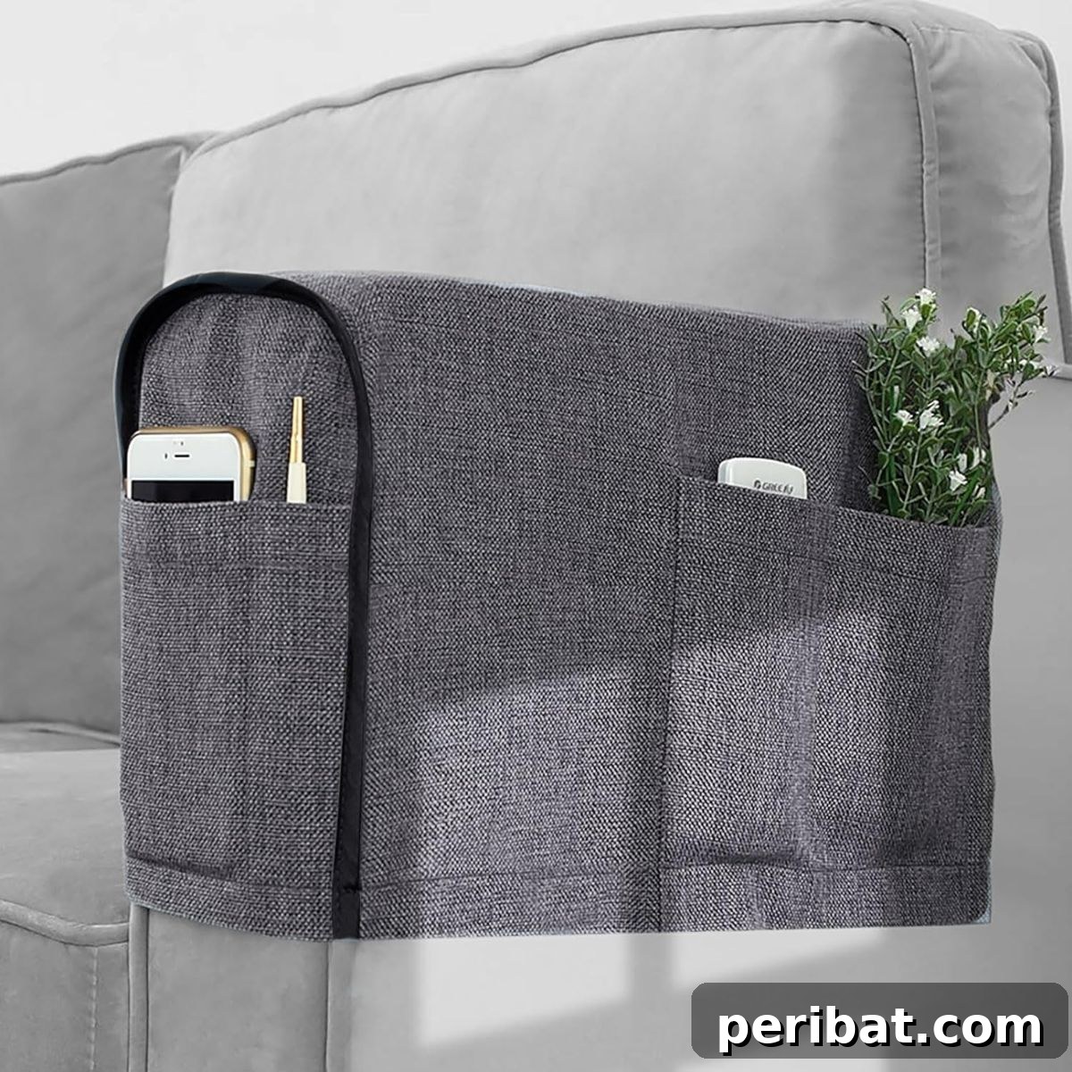 Joywell Recliner Linen Armrest Covers with Storage Pockets