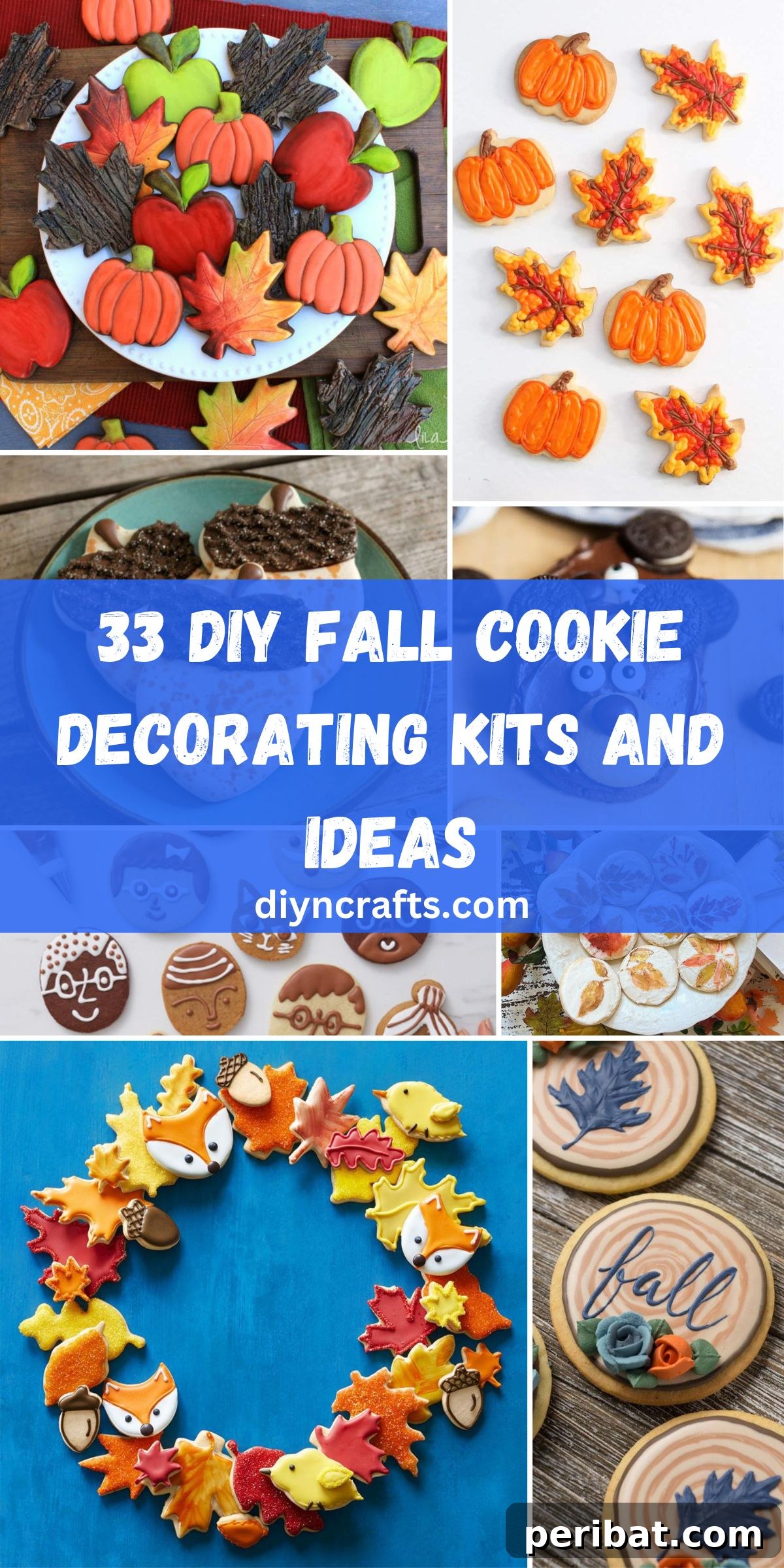 Homemade Fall Cookie Decorating Adventures 2 33 DIY Fall Cookie Decorating Kits and Ideas collage.