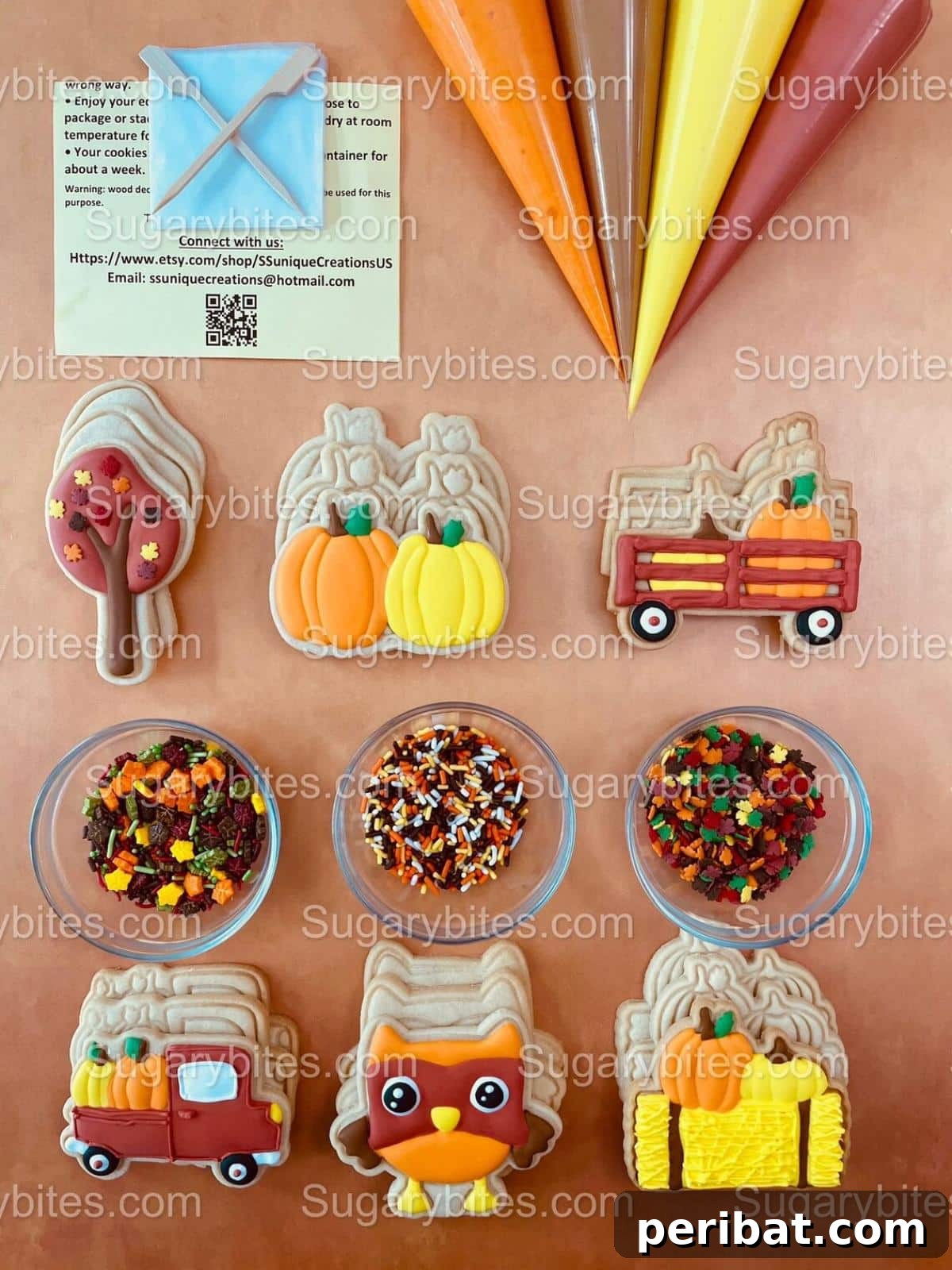 Homemade Fall Cookie Decorating Adventures 30 Fall DIY Cookie Decorating Kit - Trees, Owls, Pumpkins
