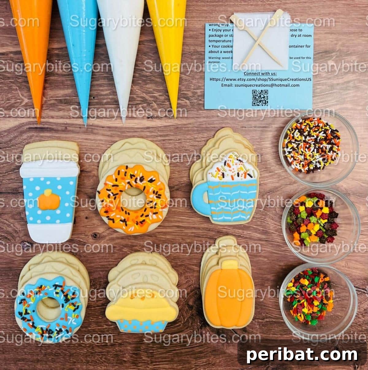 Homemade Fall Cookie Decorating Adventures 31 Fall Cookie Decorating Kit - Coffee Shop Theme