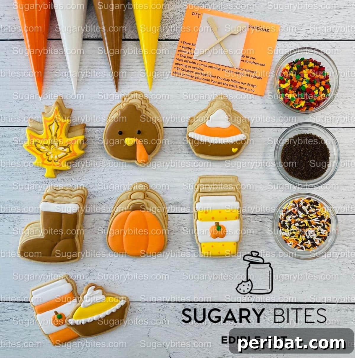 Homemade Fall Cookie Decorating Adventures 32 Fall DIY Decorating Cookies Kit - Thanksgiving Theme