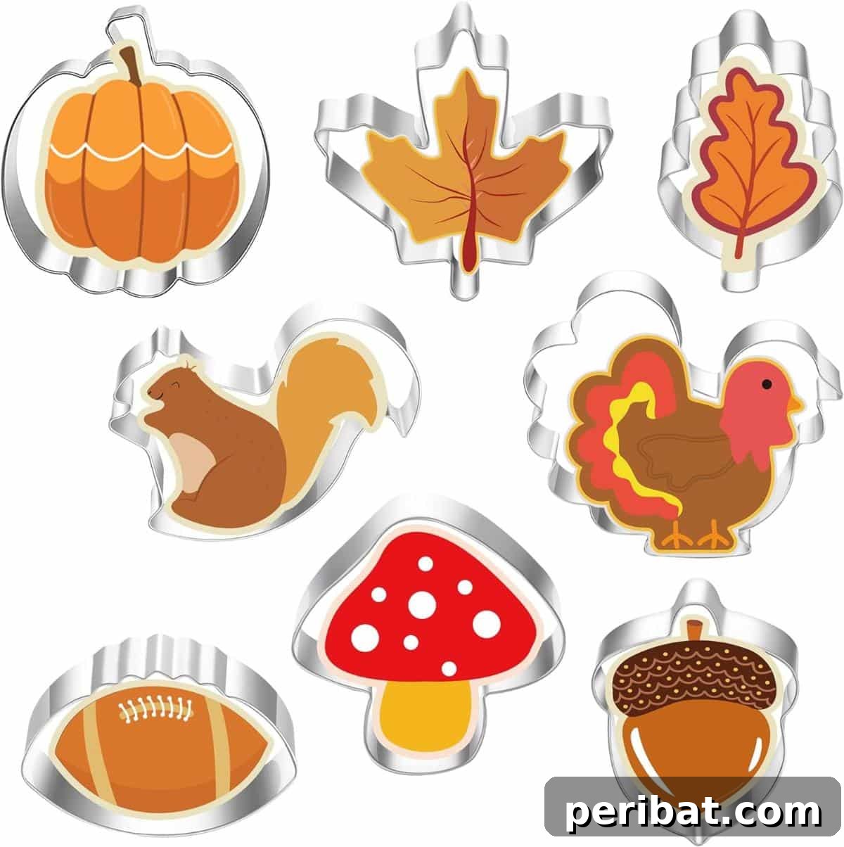 Homemade Fall Cookie Decorating Adventures 34 8-Piece Fall Cookie Cutter Set